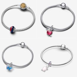 2024 new 925 sterling silver charm bracelet set butterfly pendant luxury earrings designer necklace fit Pandoras bangle ladies popular Jewellery gift wholesale