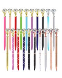 Top Fashion Metal Ballpoint Pen With Large Crystal Glass Diamond luxury Creative School Office Supplies Christmas gifts Custom log8179169
