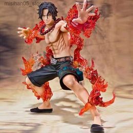 Action Toy Figures One piece Portgas D Ace Combat Fire Action Digital Toy Japanese Anime Collection Digital PVC Model Toy Q240313