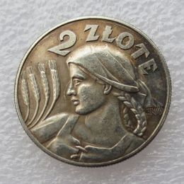 Poland Coin 1925 Zniwiarka 2 Zlote Copy Coin Brass Craft Ornaments replica coins home decoration accessories271T
