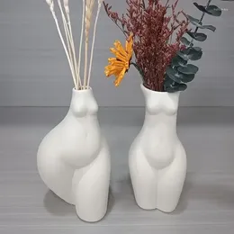 Vases CAPIRON Nordic Ceramic Abstract Vase Body Art Flower Pot Living Room Home Decoration Office Ornaments Desk Table Accessories