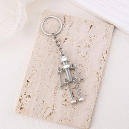 Keychains Funny Robot Keychain Metal Screw Body Keyring For Men Couple Bag Pendant Charms Car Key Holder Accessories Creative Gifts