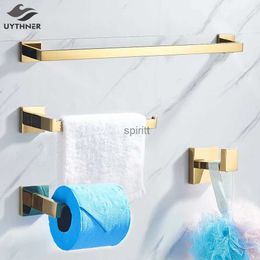 Toilet Paper Holders Bathroom Hardware Gold Polish Bathrobe Hook Towel Rail Bar Rack Bar Shelf Tissue Paper Holder Bathroom Accessories 240313