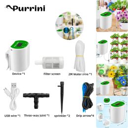 Kits Electric Automatic Drip Irrigation System Intelligent Timing Auto Watering Machine USB Charging Garden Green Plant Sprinkler