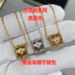 V Necklace Fanjia Clover High Version Kaleidoscope Necklace Precision Version Live Broadcast Thick Gold Electroplating