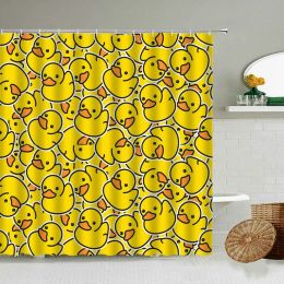 Curtains Little Yellow Duck Cute Animal Shower Curtain Cartoon Children's Toys Boys and Girls Bathroom Waterproof Screen Cloth