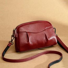 Evening Bags Women Handbags Double Zipper Genuine Leather Shoulder Large Capacity Crossbody For Phone Bag Free