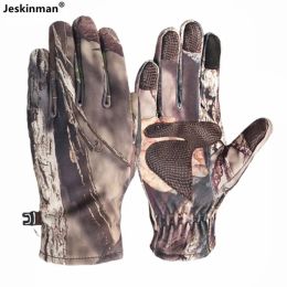 Gloves Winter Thermal Fleece Wind Waterproof Full Fingers Gloves Bionic Camouflage Hunting Gloves AntiSlip Wearable Photography Gloves