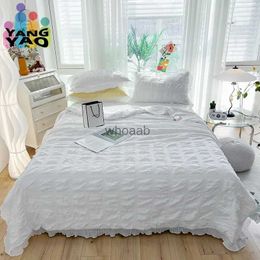 Comforters sets Yaapeet Luxury Lace Bedspread Bubble Yarn Duvet for Summer Single/Queen Size Blanket for Home Bed(case need order) YQ240313