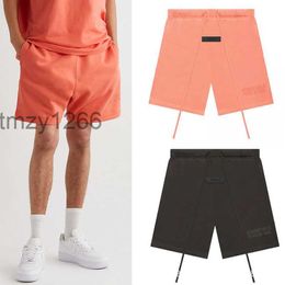 Fashion Ess Designer Short Pants Fog Essentials Season 8 Double Track High Street Loose Casual Flocking Printed Mens and Womens Couple Drawstring Shorts RXGS