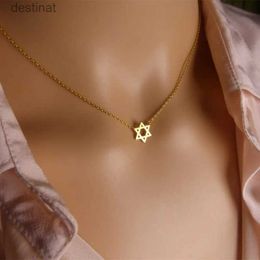 Other Retro Je Jewellery Star of David Pendant Necklace for Women Chain Stainless Steel Israel Emblem Talisman Seal of Solomon SignL242313C24326