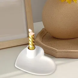 Candle Holders Ceramic Candlestick Home Taper Holder Tray Heart Candelabra For Wedding Christmas Livingroom Diameter 2.2cm Mantel