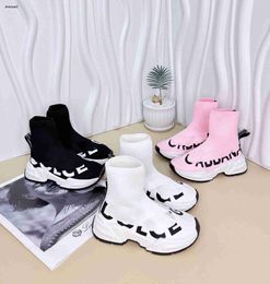 Luxury baby ankle boots Multiple styles boys girls Knitted shoes size 26-35 Including box Contrasting letters Kids sneakers 24Mar