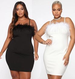 Women Casual Dresses Plus Size Women Clothing Large 4XL African Sexy Night Out Elegant Black White Mini Party Dress Front With Fea7874585