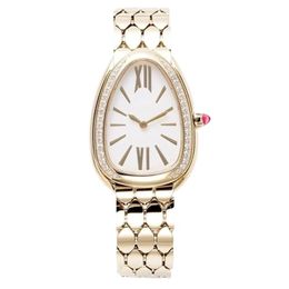 Orologio di lusso diamond watch silver plated clock snake shape quartz movement watches pink blue diamonds sapphire glass designer wristwatch with box sb066 C4