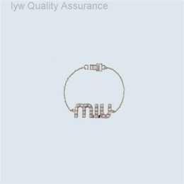 Designer miumiu bracelet Miao Family Crystal M-letter Full Diamond Bracelet Star Fashion Hand Jewellery Brass Plating White k