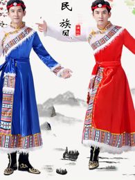 Stage Wear Tibetan Clothing Men's Robe Ethnic Style Dance Costume Tibet Travel Po Chinese