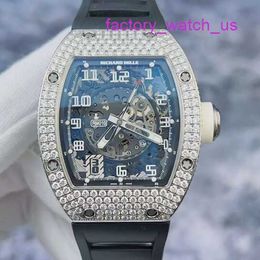 Fashion Diving Watch RM Wristwatch RM010 Automatic Mechanical Watch Rm010 Ag Wg Original Shell Outer Ring Rear Diamond Side Full Diamond 18k