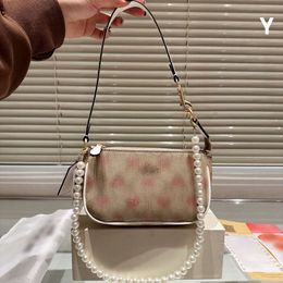 Designer Bags Are 90% Off Cheaper New Fashion Printed Koujia Mahjong Bag for Women Flower Peach Heart Classic Wtern Style Pearl Chain Underarm Shoulder