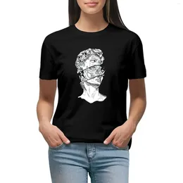 Women's Polos Old Greek GOD Skull Art T-shirt Summer Clothes Plus Size Tops Animal Print Shirt For Girls White T-shirts Women