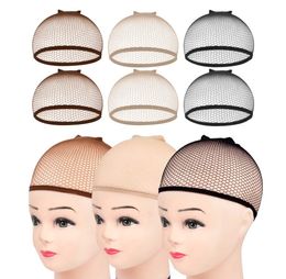 100Pcs Invisible Nylon Hair Nets With Elastic Women Men Ladies Hair Wigs Stocking Cap Weaving Mesh Net Fishnet Brown Beige Black2059983