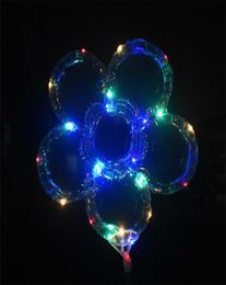 LED Plum Blossom Balloon 18 inch Flashing club Bobo Ball Light Up Balloons with battery boxes Wedding Birthday Party Decoration 209830142