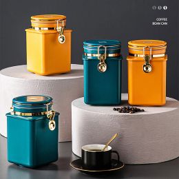 Tools Sealed Coffee Bean Jar with Lid Oneway Exhaust Valve Food Storage Containers Tea Snack Candy Jars Preservation Cereal Rice Tank