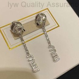 Designer miuimiui earrings New Miao Parents Pendant Silver Needle Ear Studs Womens French Light Luxury Advanced Sense Shihua Diamond Earrings and Earrings Womens P