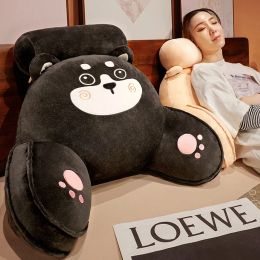 Pillow Cartoon Husky Lumbar Support Pillow Washable Cushion with Big Backrest Bed Reading Cushion Chair Sofa Tatami Lazy Pillow