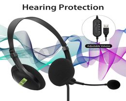 USB Headset with Microphone Noise Cancelling Wired Headphones for PC LaptopMac SchoolKids4446569