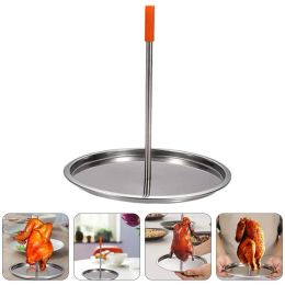 Aprons Steel Vertical Skewer Barbecue Spike Poultry Hanger Roasting Meat Spit Skewer Brazilian Spikes BBQ Stand Grilling Rack