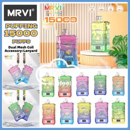 puff 15k New Wholesale MRVI PUFFING 15000 puffs disposable vape 5%2% Dual mesh coil refillable disposable e-cig rechargeable vape