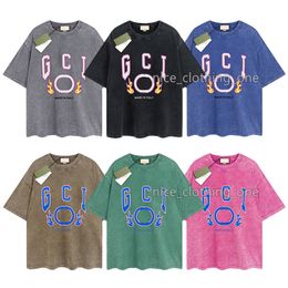 Mens Designer Gu T-shirt Vintage Retro Washed Shirt Brand Shirts Womens Short Sleeve T Shirt Summer Causal Tees Hip Hop Tops Shorts Clothes Various Colors-88