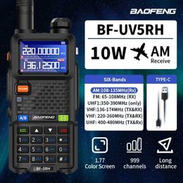 Walkie Talkie Baofeng UV-5RH Multi-Band Walkie Talkie 10W Air Band Copy Frequency Vox Outdoor Long Range Type-C charger Two Way Portable RadioL2403