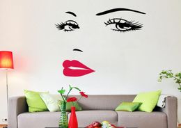 pink lips quotes salon girl face lips wall decals vinyl wall stickers interior art murals sticker2690454