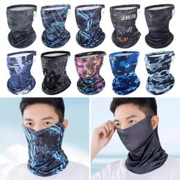 Scarves Breathable Lce Silk Bandana Bicycle Headwear Hanging Ear Elastic Cool Face Scarf Cover Men Women