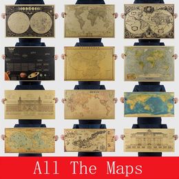 All the collection of maps Vintage Retro Paper Earth Moon Mars Poster Wall Chart Home Decoration Wall Sticker315Q