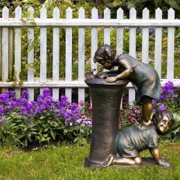 Sculptures Decorate Boys And Girls Sculpture Garden Ornaments Resin Crafts Gardening Decorations Holiday Gifts
