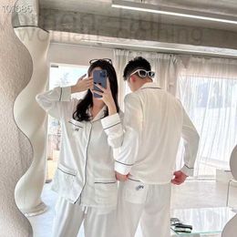 Women's Sleep & Lounge designer Designer Couple Pajamas Men's and Long sleeved Ice Silk Spring Autumn Set Casual Home Clothing Instagram Style ZUKL HWT8