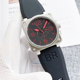 2024 Beller mens women BR Wristwatches Men Automatic Mechanical Watch Bell Brown Leather Black Ross Rubber Wristwatches Gift #1718