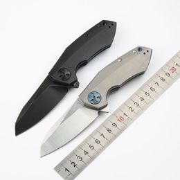 1Pcs New CK 0456 Flipper Knife D2 Steel Satin/Black Titanium Coating Tanto Point Blade CNC TC4 Titanium Alloy Handle Ball Bearing EDC Pocket Knives