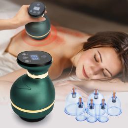 Massager Electric Vacuum Cupping Massage Body Cups Lcd Display Guasha Massager for Body Fat Burner 18 Cans Vacuum Cupping Massage Set