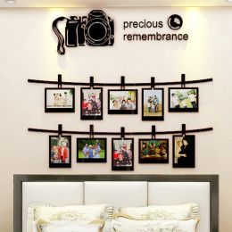 Stickers Slr 3D Camera Acrylic Wall Stickers Photos Frame Sofa Wall Art Decoration Home decor Accessories Creative Wall stickers