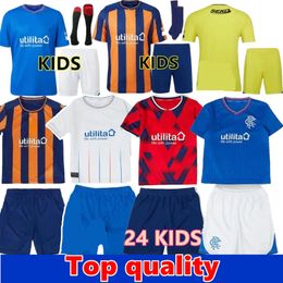 23 24 25 Glasgow Rangers Soccer Jerseys HAGI DAVIS Home AWAY Sakala KENT TAVERNIER MORELOS COLAK Hogan ROOFE RARKER TILLMAN Football Shirt Men Kids Kit Boys