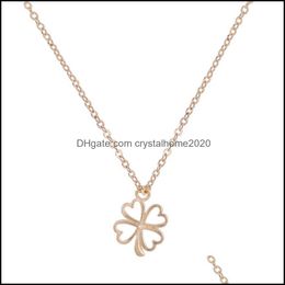 Pendant Necklaces Simple Necklace Four-Leaf Clover Series Lucky Collarbone Chain Drop Delivery Jewellery Pendants Otytn