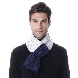 Scarves Plaid Knitted Men Scarf Cashmere Warm Wool Shawl Long White Dark Blue Black Grey Colour Gift233R