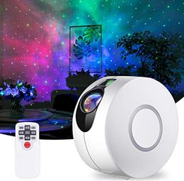 Star Projector Galaxy Starry Sky LED Lamp Rotating Night Light Colorful Nebula Cloud Bedroom Beside Lamp Remote Control OWF21201518462