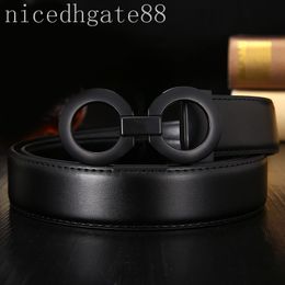 Ladies belt 2 sides designer belts for women classic silver plated smooth buckle wide 3.5cm cinturones business party retro adjustable size mens belts mature GA04 I4