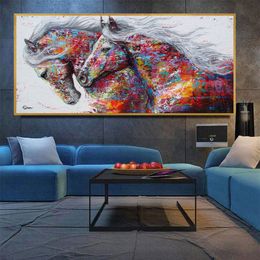 Abstract Oil Painting Large Size Canvas Horse Poster Prints Animal Wall Pictures for Living Room Home Decor Cuadros Decoracion258W