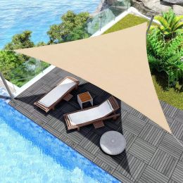 Nets Sun Shade Sail, 3*3*3 Waterproof Outdoor Garden Shelter, 95% UVproof Triangle Courtyard Sunshade Canopy Patio Pool Protection